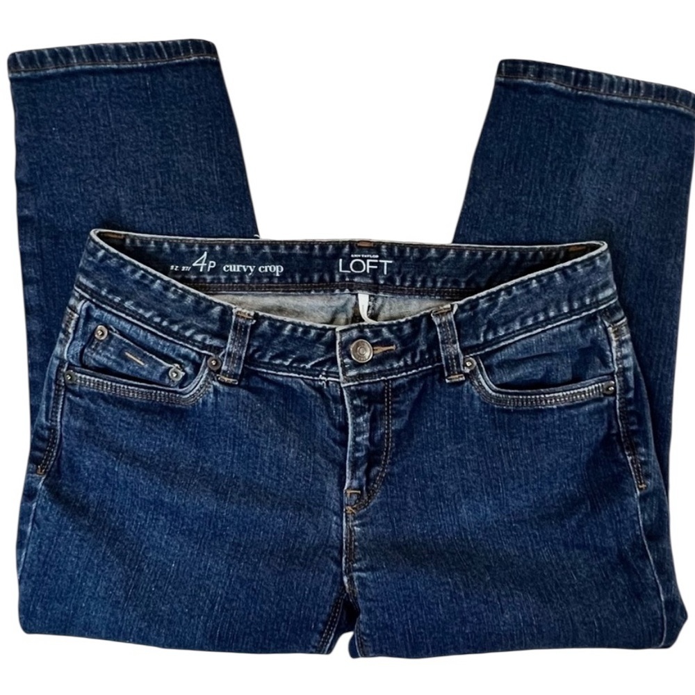 LOFT, an Ann‎ Taylor brand, Women’s Curvy Crop, Capri Denim, Dark Blue, Size 4